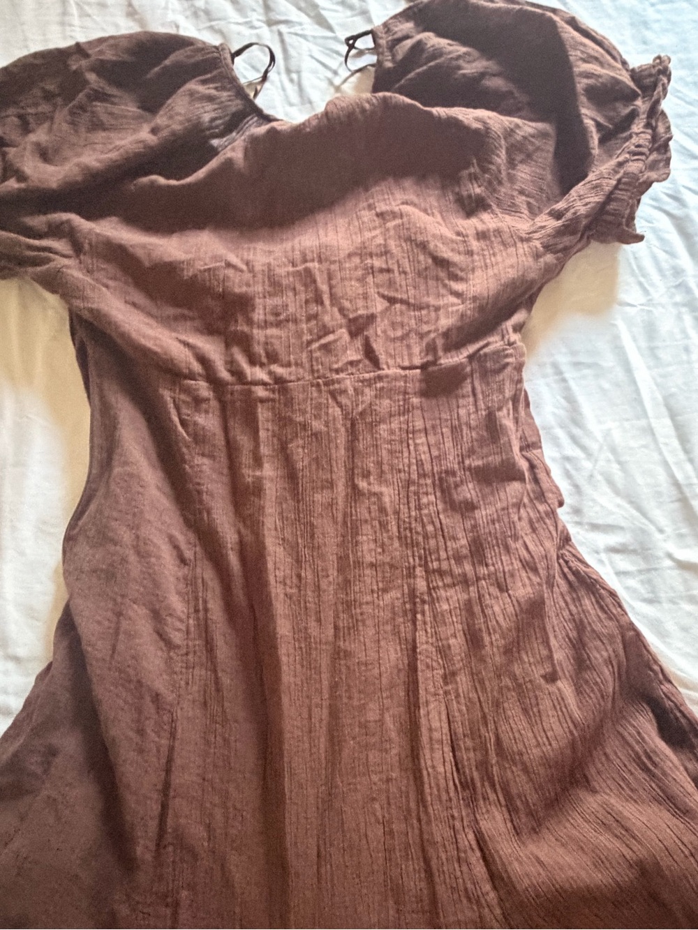 Zara Chocolate Brown Maxi Dress with Tie-Front - Picture 8 of 11